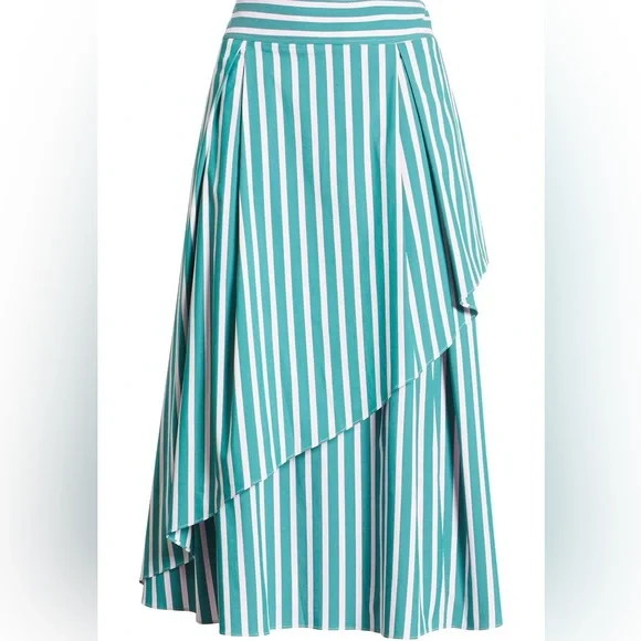 NWOT Halogen x Atlantic Pacific Skirt Striped Asymmetrical Tiered A-Line XL - Picture 2 of 8